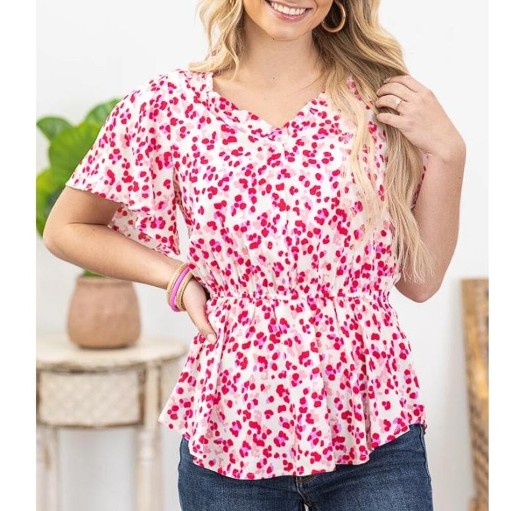 Andree By Unit Women's Raspberry Dot Print Cinch … - image 2